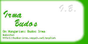 irma budos business card